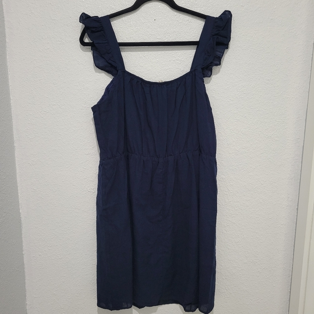 MISS ME Embroidered Ruffle Trim Mini Dress,  sleeveless SZ L NWT - Picture 8 of 12